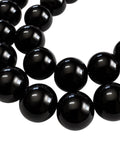 BLACK Glass Pearl Beads, Round, 16mm Glass Pearl Beads, Round, 16mm