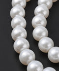 WHITE Glass Pearl Beads Strands, Pearlized, Round, 10mm Glass Pearl Beads Strands, Pearlized, Round, Black Size: about 10mm in diameter, hole: 1mm, about 85pcs/strand