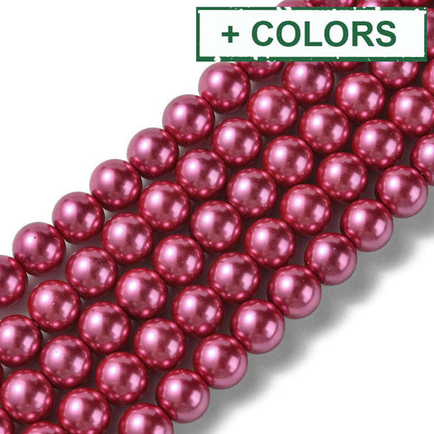 Glass Pearl Round Beads 8mm Glass Pearl Round Beads, Dark 8mm 