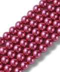 CERISE Glass Pearl Round Beads 8mm Glass Pearl Round Beads, Dark 8mm 