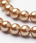 DARK GOLDENROD Glass Pearl Round Beads 8mm Glass Pearl Round Beads, Dark 8mm 