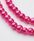 PALE VIOLET RED Glass Pearls, 4mm Glass Pearls 4mm Gold 