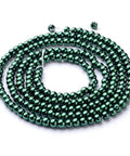 DARK GREEN Glass Pearls, 4mm Glass Pearls 4mm Gold 