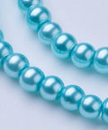 LIGHT CYAN Glass Pearls, 4mm Glass Pearls 4mm Gold 