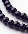 BLACK Glass Pearls, 4mm Glass Pearls 4mm Gold 