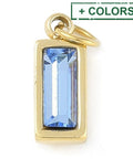 Glass Pendants, Ion Plating 304 Stainless Steel Rectangle Charms, Real 18K Gold Plated, 11x4x3.5mm Glass Pendants, Ion Plating 304 Stainless Steel Rectangle Charms, Real 18K Gold Plated, 11x4x3.5mm