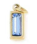 LIGHT SKY BLUE Glass Pendants, Ion Plating 304 Stainless Steel Rectangle Charms, Real 18K Gold Plated, 11x4x3.5mm Glass Pendants, Ion Plating 304 Stainless Steel Rectangle Charms, Real 18K Gold Plated, 11x4x3.5mm