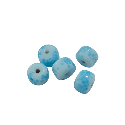 TURQUOISE Glass Tube Beads 7x10mm Glass Tube Beads 7x10mm