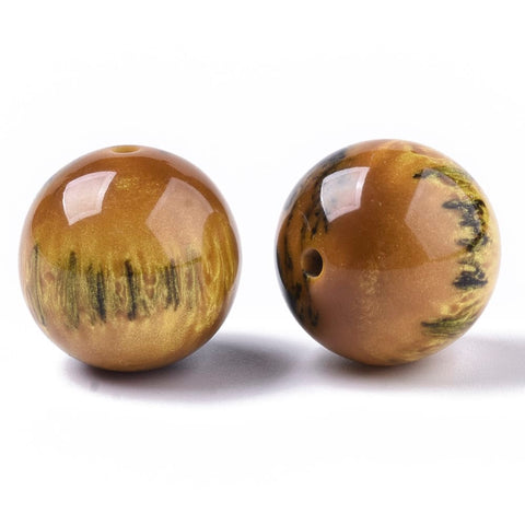 Gold colored Imitation Gemstone Resin Round Beads – 20mm Gold Imitation Gemstone Resin Beads 20mm | BalzarCrafts