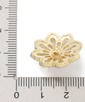 Gold-Plated Brass Micro-Pavé Cubic Zirconia Flower Button – 21.5mm Gold CZ Flower Button 21.5mm | BalzarCrafts