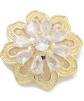 Gold-Plated Brass Micro-Pavé Cubic Zirconia Flower Button – 21.5mm Gold CZ Flower Button 21.5mm | BalzarCrafts