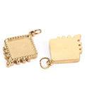 Gold-Plated Stainless Steel Rhombus Cabochon Pendant Setting – 11mm 14K Gold Rhombus Cabochon Setting 11mm | BalzarCrafts
