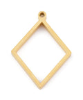 RHOMBUS 24x33mm Golden 304 Stainless Steel Open Back Bezel Pendants, For DIY UV Resin, Epoxy Resin Golden 304 Stainless Steel Open Back Bezel Pendants, For DIY UV Resin, Epoxy Resin