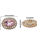 LAVENDER Golden Oval Alloy and Glass Shank Button – 23.5mm Golden Oval Alloy and Glass Shank Button – 23.5mm