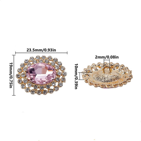 LAVENDER Golden Oval Alloy and Glass Shank Button – 23.5mm Golden Oval Alloy and Glass Shank Button – 23.5mm
