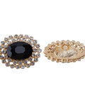 BLACK Golden Oval Alloy and Glass Shank Button – 23.5mm Golden Oval Alloy and Glass Shank Button – 23.5mm