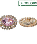 Golden Oval Alloy and Glass Shank Button – 23.5mm Golden Oval Alloy and Glass Shank Button – 23.5mm