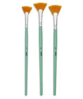 Golden Taklon Fan Brush Set – 3 Short-Handle Paintbrushes Golden Taklon Fan Brush Set – 3 Short-Handle Paintbrushes
