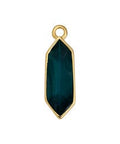 24kt.GD.PL./DARK TURQUOISE (GQP8960-GT) (GQP8960-X) Alloy Motif hexagon conical pendant 8x23mm (2 PCS) (GQP8960-X) Alloy Motif hexagon conical pendant 8x23mm (2 PCS)