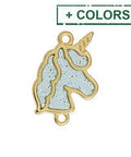 (GQU8747-X) Alloy Motif unicorn vitraux with 2 rings 14x22mm (2 PCS) (GQU8747-X) Alloy Motif unicorn vitraux with 2 rings 14x22mm (2 PCS)