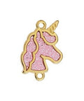 GD.PL. / SOFT RED (GQU8747-GR) (GQU8747-X) Alloy Motif unicorn vitraux with 2 rings 14x22mm (2 PCS) (GQU8747-X) Alloy Motif unicorn vitraux with 2 rings 14x22mm (2 PCS)