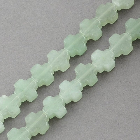 NATURAL GREEN AVENTURINE Greek Cross Semi-Precious Stone about 8mm, 4mm thick Greek Cross Semi-Precious Stone about 8mm, 4mm thick