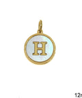 Η Greek Stainless Steel Pendant Letters with Acrylic Shell, 12mm Greek Stainless Steel Pendant Letters with Acrylic Shell, 12mm