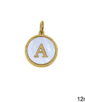 Α Greek Stainless Steel Pendant Letters with Acrylic Shell, 12mm Greek Stainless Steel Pendant Letters with Acrylic Shell, 12mm