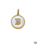 Β Greek Stainless Steel Pendant Letters with Acrylic Shell, 12mm Greek Stainless Steel Pendant Letters with Acrylic Shell, 12mm