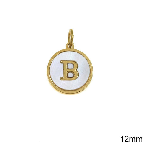 Β Greek Stainless Steel Pendant Letters with Acrylic Shell, 12mm Greek Stainless Steel Pendant Letters with Acrylic Shell, 12mm