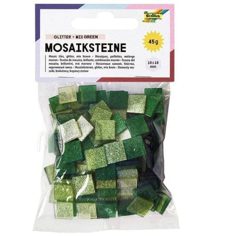 Green Glitter Mosaic Tiles 10x10mm – 190pcs (45g) for Crafts & DIY Projects Green Glitter Mosaic Tiles 10x10mm – 190pcs (45g) for Crafts & DIY Projects