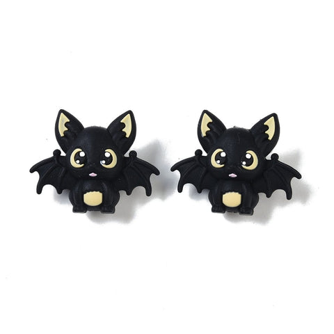 Halloween Theme Silicone Focal Beads, Bat, Black Size: about 35.5mm Halloween Theme Silicone Focal Beads, Bat, Black Size: about 35.5mm