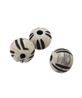 Hand Crafted Bone Beads 10mm White / Black Hand Crafted Bone Beads 10mm White / Black