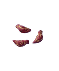 Red Hand Crafted Clay Bird Slider Beads, 9x18mm Hand Crafted Clay Bird Slider Beads, 9x18mm