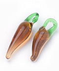 Handmade Lampwork Hot Pepper Pendants – Sienna Glass Charms Handmade Lampwork Hot Pepper Pendants – Sienna Glass Charms for Jewelry Making