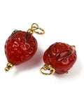 Handmade Strawberry Lampwork Pendants with 304 Stainless Steel Findings, 23x13mm Handmade Strawberry Lampwork Pendants with 304 Stainless Steel Findings, 23x13mm