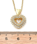 Heart 304 Stainless Steel Micro Pave Cubic Zirconia Pendant Necklace – Golden Heart 304 Stainless Steel Micro Pave Cubic Zirconia Pendant Necklace – Golden