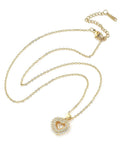 Heart 304 Stainless Steel Micro Pave Cubic Zirconia Pendant Necklace – Golden Heart 304 Stainless Steel Micro Pave Cubic Zirconia Pendant Necklace – Golden