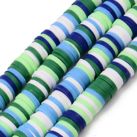 BLUE AND GREEN THEME Heishi Clay Beads 6mm Heishi Clay Beads 6mm