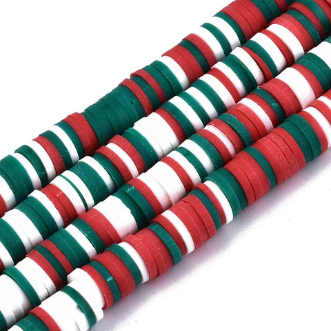 RED AND GREEN THEME Heishi Clay Beads 6mm Heishi Clay Beads 6mm