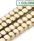 Hematite Beads , Cube, Golden Plated 4mm long, 4mm wide, 4mm thick, hole: 2mm Golden Hematite Cube Beads 4mm – Electroplated Spacer Beads for Jewelry Making