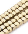 LIGHT GOLD PLATED Hematite Beads , Cube, Golden Plated 4mm long, 4mm wide, 4mm thick, hole: 2mm Golden Hematite Cube Beads 4mm – Electroplated Spacer Beads for Jewelry Making
