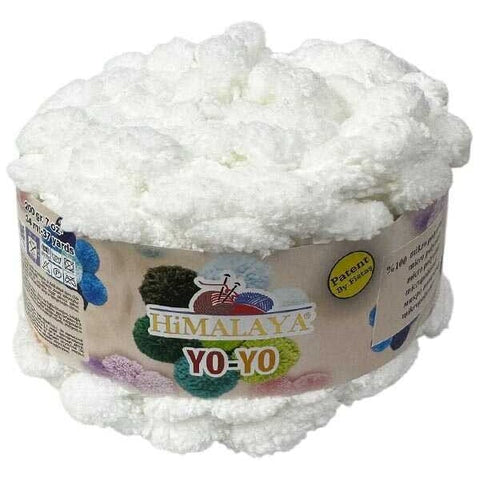 WHITE Himalaya Yoyo Yarn | Soft Knitting & Crochet Yarn Himalaya Yoyo Yarn | Soft Knitting & Crochet Yarn