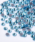 AQUAMARINE Hotfix Rhinestone, Glass Rhinestone Flat Back Cabochons, Half Round, SS10 Hotfix Rhinestone, Glass Rhinestone Flat Back Cabochons, Half Round, SS10