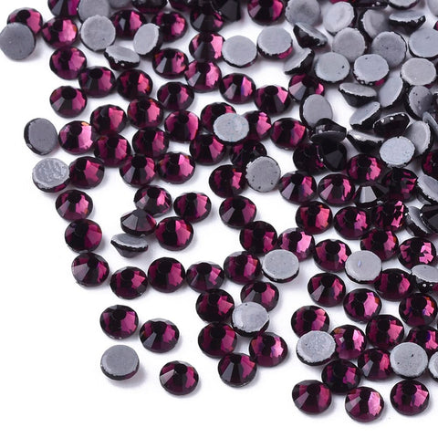 AMETHYST Hotfix Rhinestone, Glass Rhinestone Flat Back Cabochons, SS10 Hotfix Rhinestone, Glass Rhinestone Flat Back Cabochons, SS10