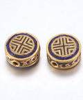 Indonesia Beads, with Brass Findings, Nickel Free, Flat Round, Raw(Unplated), 15~16mm Indonesia Beads, with Brass Findings, Nickel Free, Flat Round, Raw(Unplated), 15~16mm