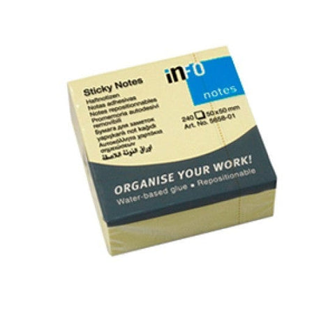 Info Notes 50x50mm Yellow – 240 Sheets | Self-Adhesive & Repositionable Info Notes 50x50mm Yellow – 240 Sheets | Self-Adhesive & Repositionable