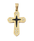 STYLE I / 32x20x2.5mm Ion 18k Gold Plated 304 Stainless Steel Enamel Rhinestone Pendants, Cross Charms Ion 18k Gold Plated 304 Stainless Steel Enamel Rhinestone Pendants, Cross Charms