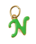 N Ion Gold Plated 304 Stainless Steel Enamel Alphabet Letter Charms Ion Gold Plated 304 Stainless Steel Enamel Alphabet Letter Charms