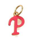 P Ion Gold Plated 304 Stainless Steel Enamel Alphabet Letter Charms Ion Gold Plated 304 Stainless Steel Enamel Alphabet Letter Charms